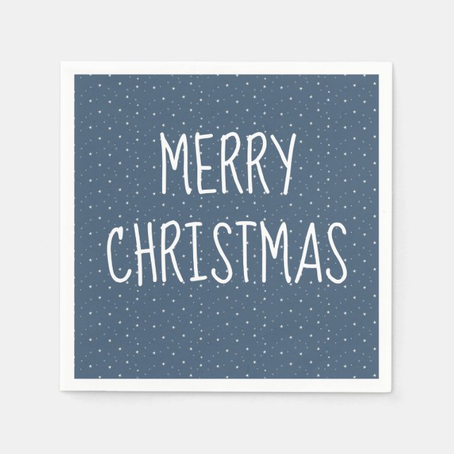 Merry Christmas On Stars Napkin (Front)