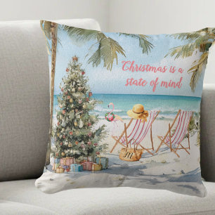 *Merry Christmas on the Beach Monogram  Cushion