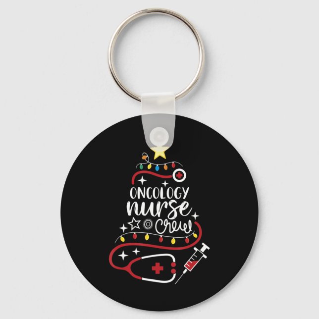 Merry Christmas Oncologist Nursing Gift Oncology N Key Ring (Front)