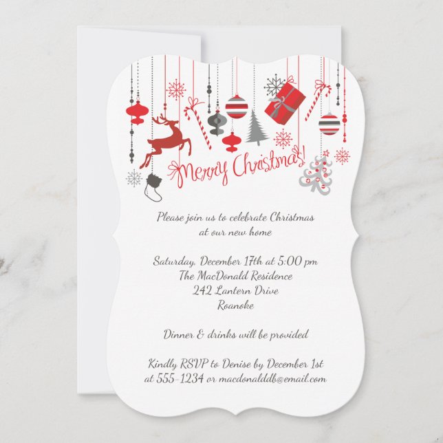 Merry Christmas Open House Invitation (Front)