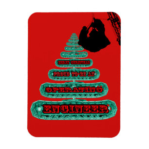 MERRY CHRISTMAS OPERATING ENGINEER CRANE OPERATOR MAGNET