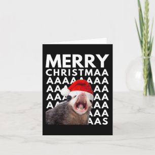 Merry Christmas Opossum Screaming Fun Men Women Ki Card