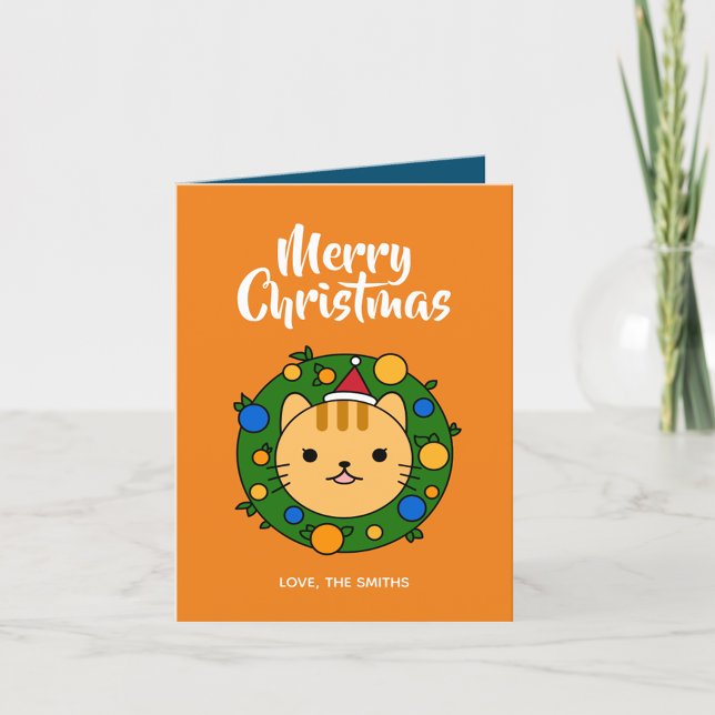 Merry Christmas Orange Cat Holiday Card (Creator Uploaded)