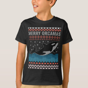 Merry Christmas. Orca Killer Whale Ugly Christmas T-Shirt