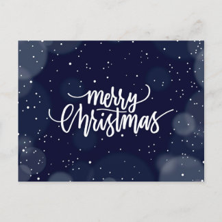 Merry Christmas Original Blue Holiday Card