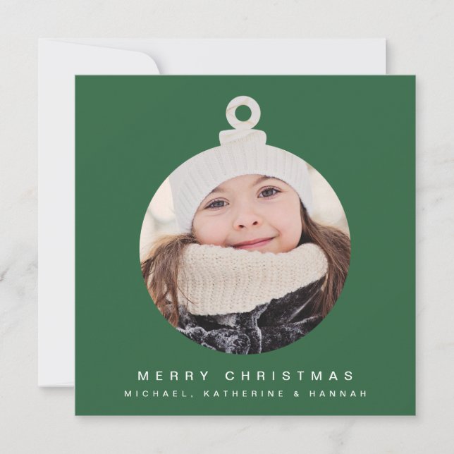 MERRY CHRISTMAS ORNAMENT Add Your Photo (Front)