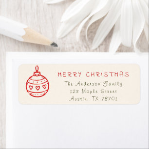 Merry Christmas Ornament Address Label Return Address Label