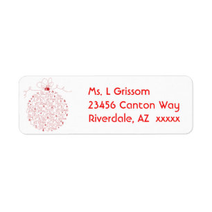 Merry Christmas Ornament Address Labels