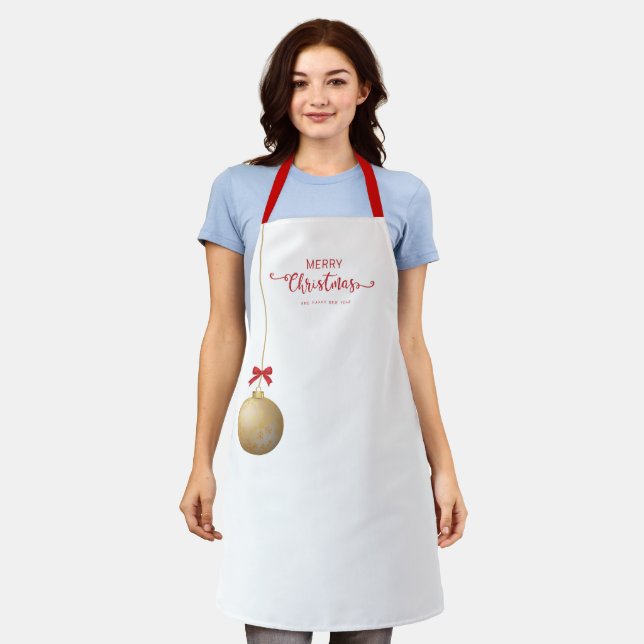 Merry Christmas Ornament Apron (Worn)