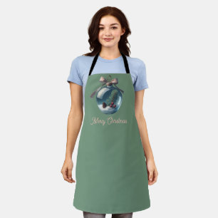 Merry Christmas Ornament Apron - Festive Holiday