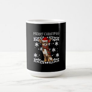 Merry Christmas Ornament Brown Chihuahua Xmas Coffee Mug