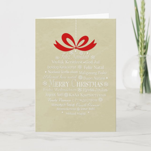 Merry Christmas Ornament Holiday Card (Front)