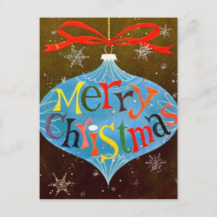 Merry Christmas Ornament Holiday Postcard