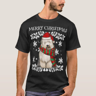 Merry Christmas Ornament Old English Sheepdog Xmas T-Shirt