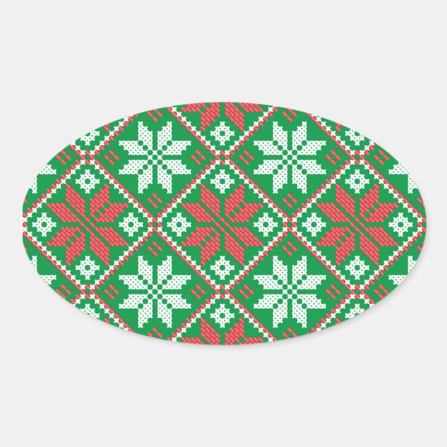 Merry Christmas Ornament Oval Sticker (Front)