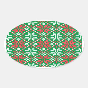 Merry Christmas Ornament Oval Sticker