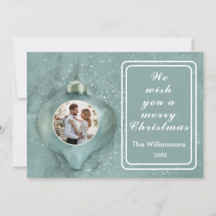 Merry Christmas Ornament Personalised Family Photo Card