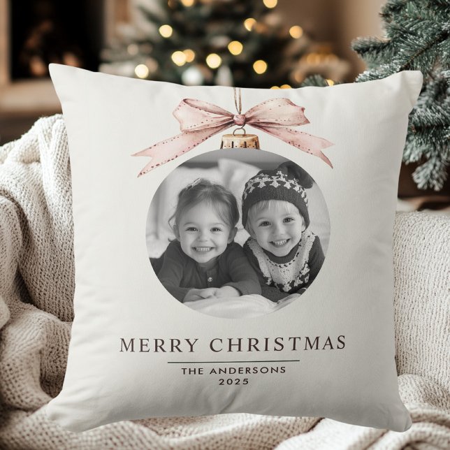 "Merry Christmas Ornament Photo – Custom Holiday Cushion (Creator Uploaded)
