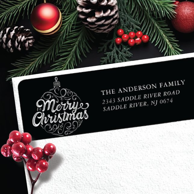 Merry Christmas Ornament Return Address Label (Creator Uploaded)