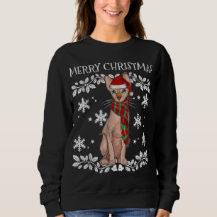 Merry Christmas Ornament Sphynx Cat Xmas Santa Sweatshirt