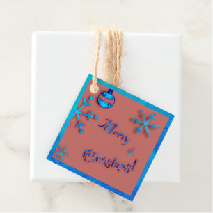 Merry Christmas , ornaments and snow crystals Favour Tags