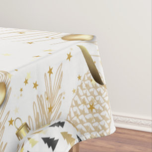 Merry Christmas, Ornaments and Stars Tablecloth