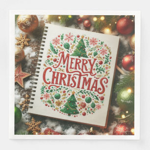 Merry Christmas Ornaments background Napkin