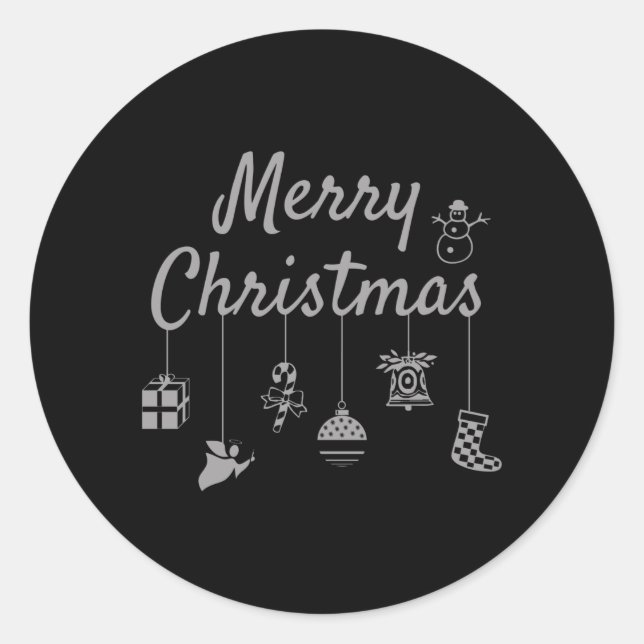 Merry Christmas Ornaments Classic Round Sticker (Front)