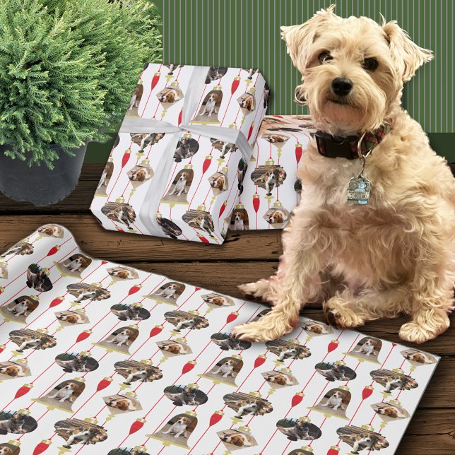 Merry Christmas Ornaments Custom Photos Wrapping Paper (Creator Uploaded)