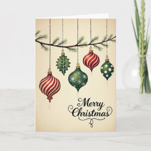 Merry Christmas Ornaments Greeting Card