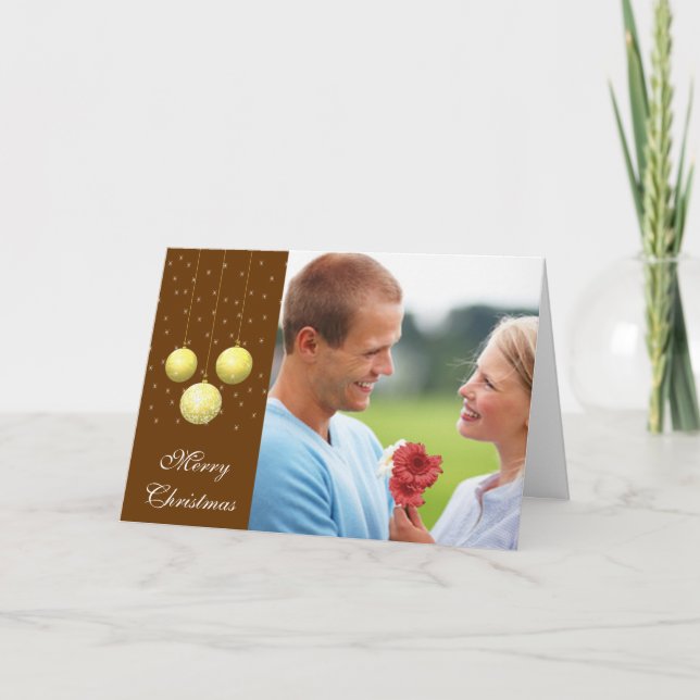 Merry Christmas Ornaments Holiday Card (Front)