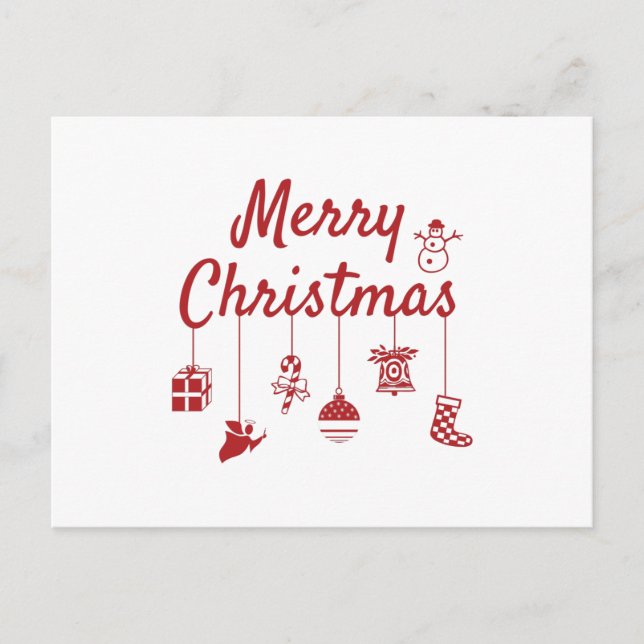 Merry Christmas Ornaments Postcard (Front)