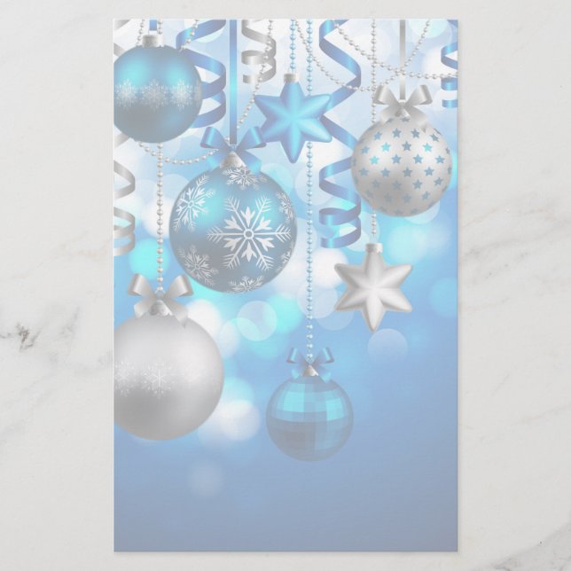 Merry Christmas Ornaments Stationery (Front)