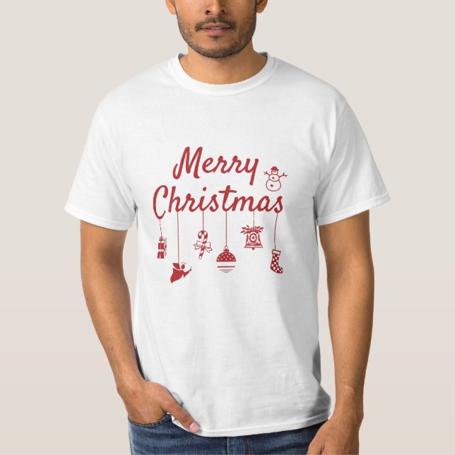 Merry Christmas Ornaments T-Shirt (Front)