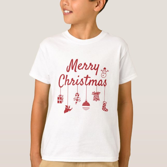 Merry Christmas Ornaments T-Shirt (Front)
