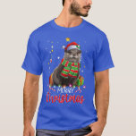 Merry Christmas Otter Santa Hat Tree Lights Pajama T-Shirt<br><div class="desc">Merry Christmas Otter Santa Hat Tree Lights Pajama Xmas  .</div>