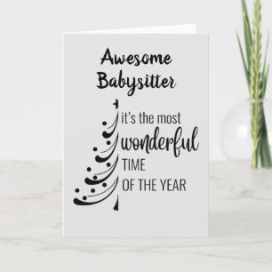 MERRY CHRISTMAS **OUR AWESOME BABYSITTER** HOLIDAY CARD