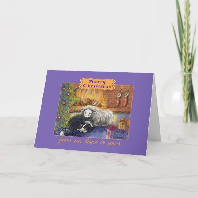 Merry Christmas our house to yours, dog card (Front)