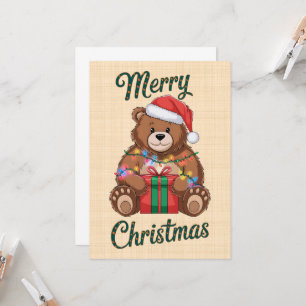 Merry Christmas - Ourson and Christmas present Invitation