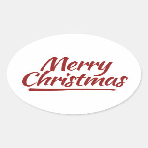Merry Christmas Oval Sticker