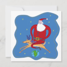 Merry Christmas Over the World Santa Card