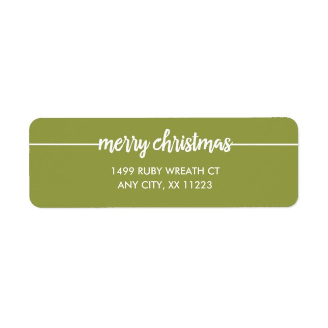 Merry Christmas overlay return address, any colour Address Label (Front)