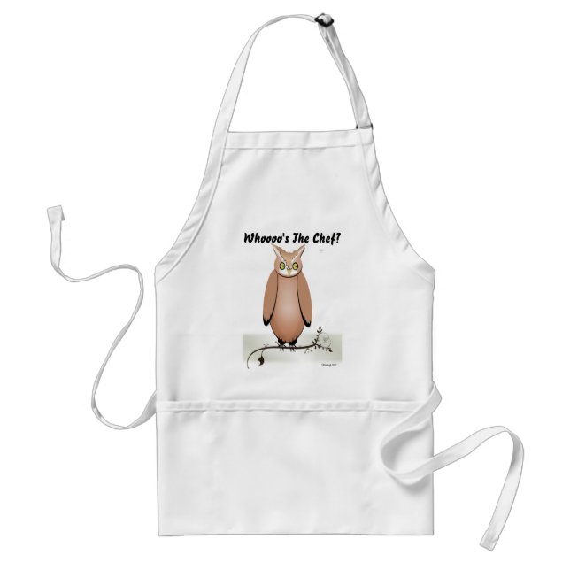 Merry Christmas Owl Apron - Whoooo's The Chef? (Front)
