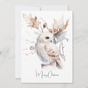 Merry Christmas Owl Holiday Card