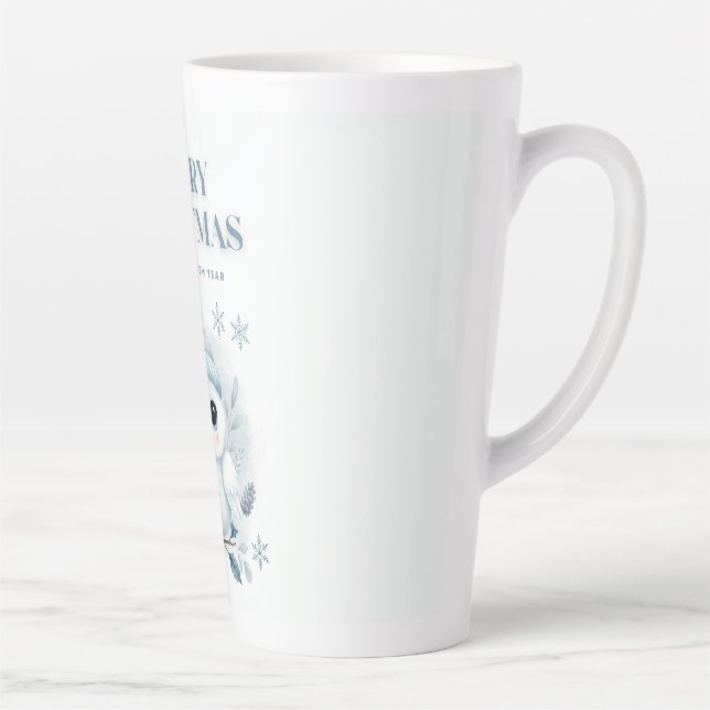Merry Christmas Owl Latte Mug (Right)