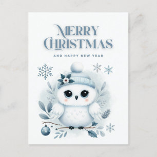 Merry Christmas Owl  Postcard