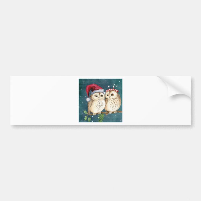 Merry-christmas Owls Bumper Sticker (Front)