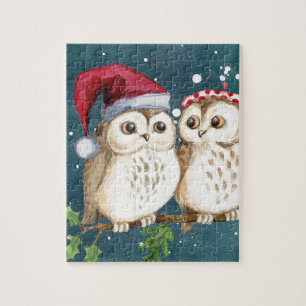 Merry-christmas Owls Jigsaw Puzzle