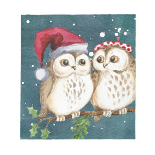 Merry-christmas Owls Notepad