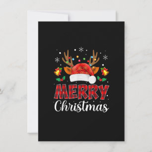 Merry Christmas Pajama Buffalo Plaid Red Christmas Invitation